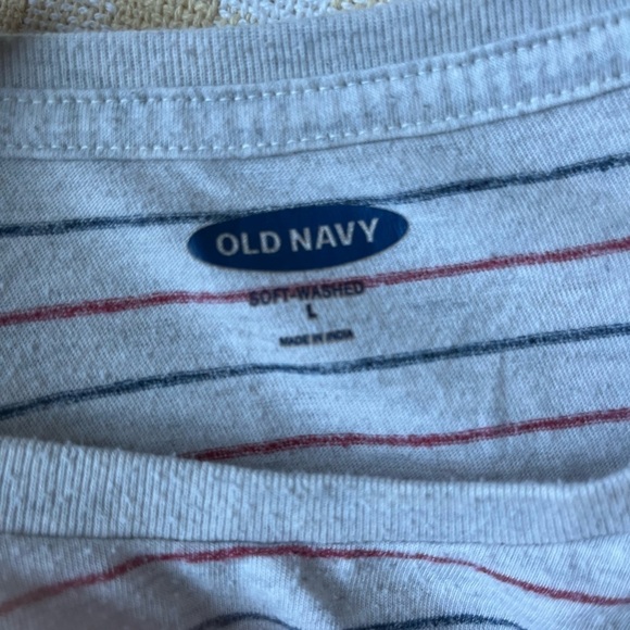 Old Navy Red and Blue Striped Tee - Picture 3 of 4